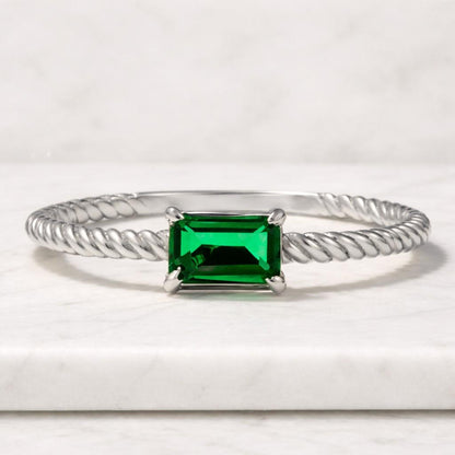 Emerald cut diamond ring 