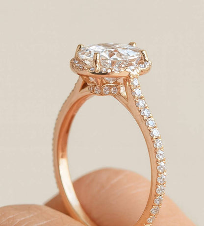 IGI Certified Solitaire Ring 4ct Oval Cut Lab Grown Diamond Engagement Ring