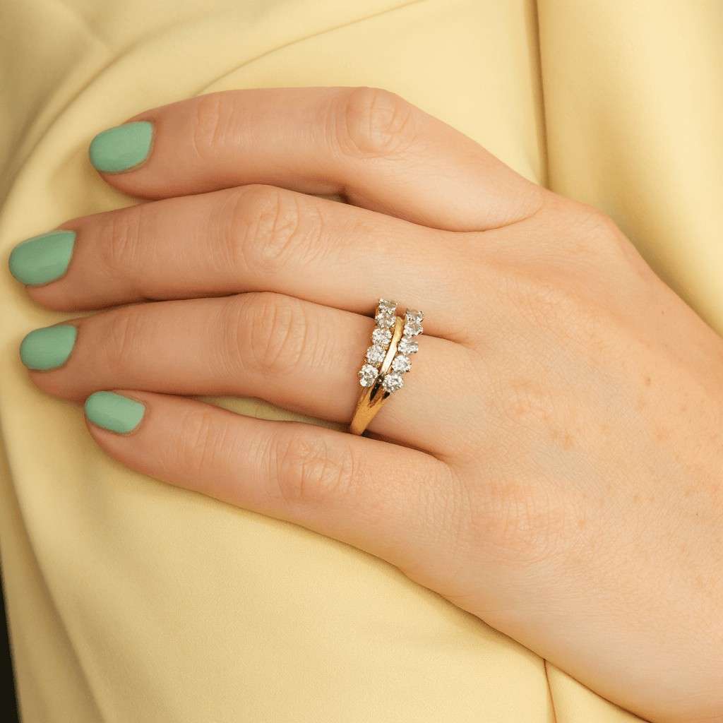 Baguette Cut Lab Grown Diamond Half Eternity Band, Stackable Diamond Wedding Band