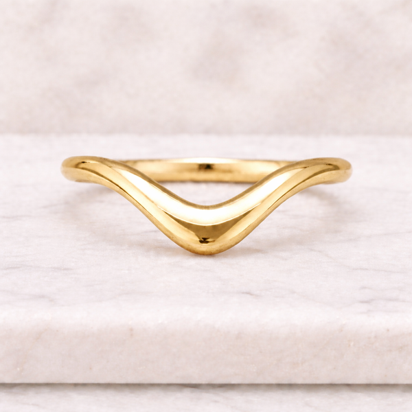 14k Curved Engagement Band