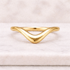 Modern V Shape Contour Wedding Band Dainty Stacking Ring
