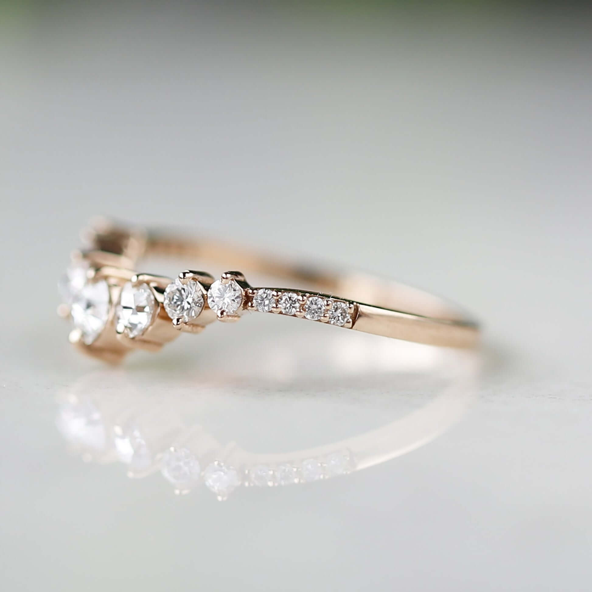 14k Curved Wedding Ring
