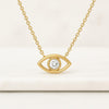 Round Lab Grown Diamond Evil Eye Protection Necklace