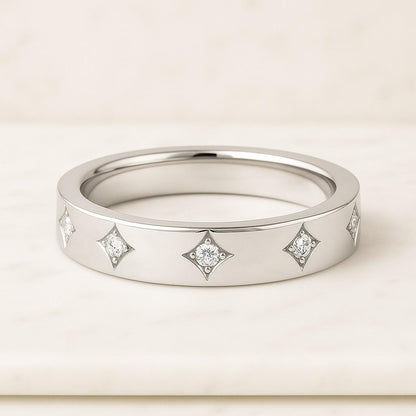 Womens Marriage Ring, 14k Gold Alliance Ring, Unique Bridal Band