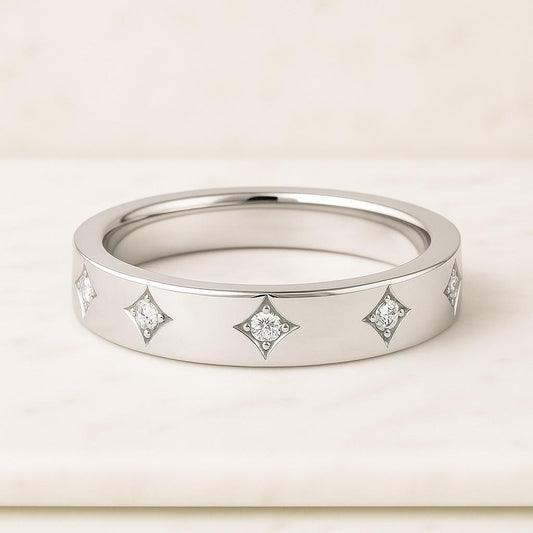 Womens Marriage Ring, 14k Gold Alliance Ring, Unique Bridal Band