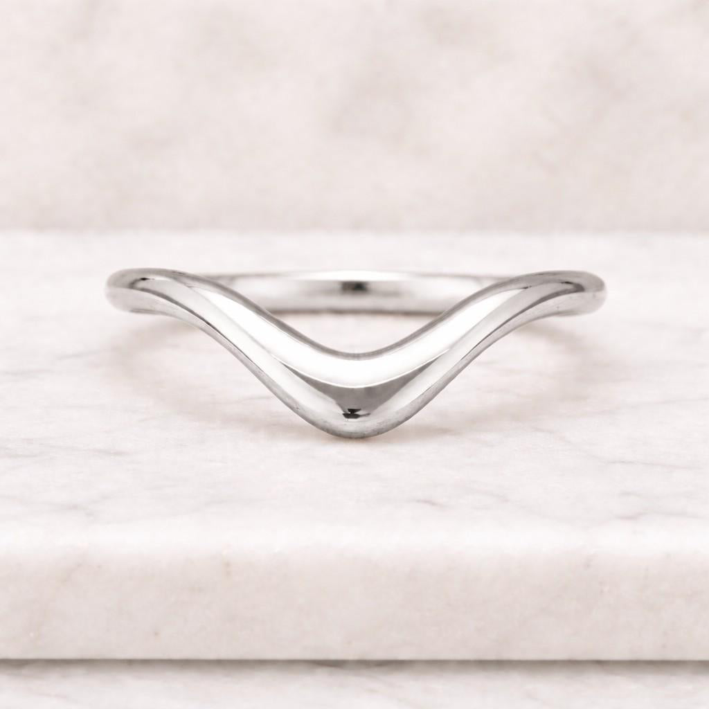  14k Gold Band Contour Band Stack Ring  Curve Band