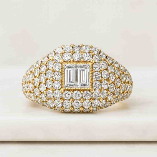 14k Gold Bezel Lab Diamond Ring – Minimalist Solitaire Promise Ring for Women, Stacking Jewelry