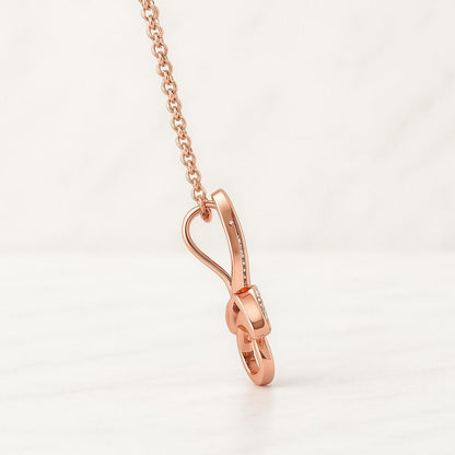 14k Gold Butterfly Necklace Elegant Pendant with Lab-Grown Diamonds