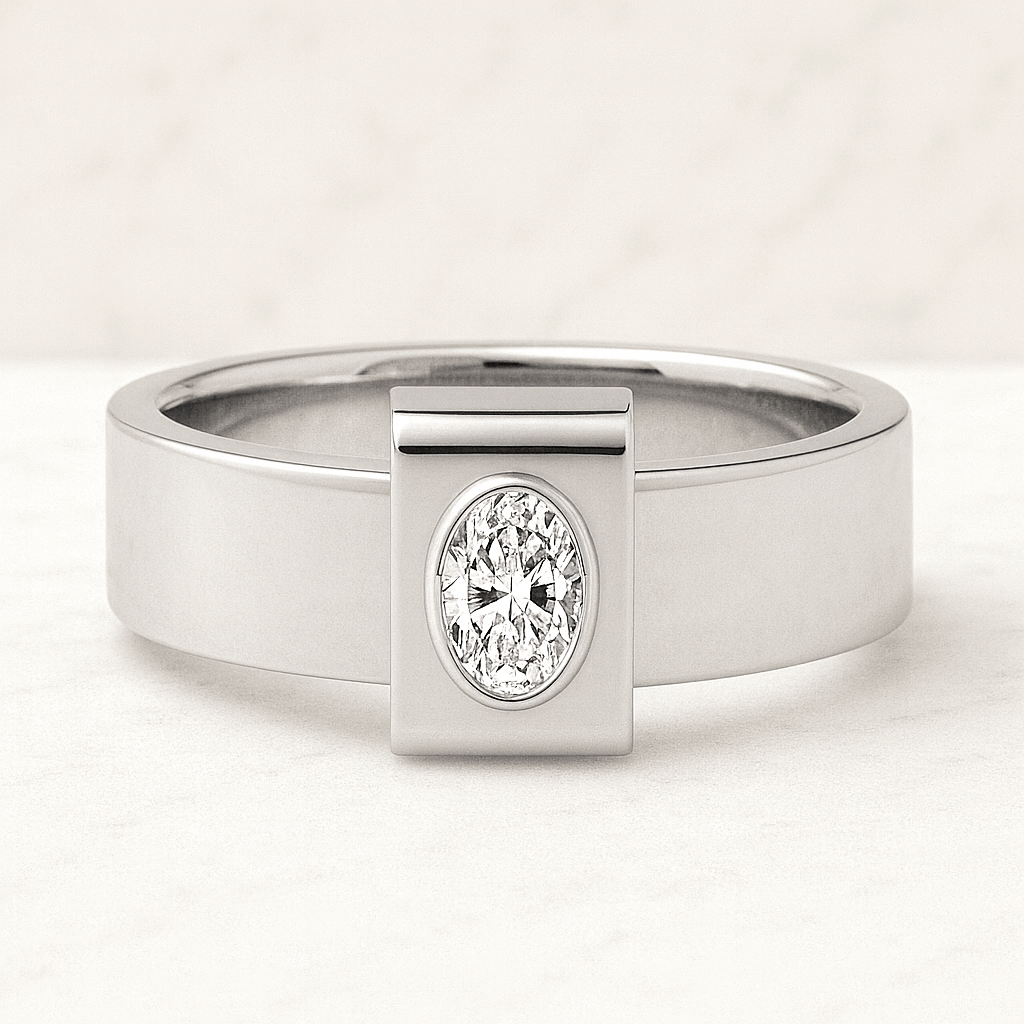 Real Oval Cut Lab Grown Diamond Engagement Ring Proposal Ring for Her