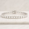 10K Bezel Set Men's Emerald Cut Lab Grown Diamond Tennis Bracelet