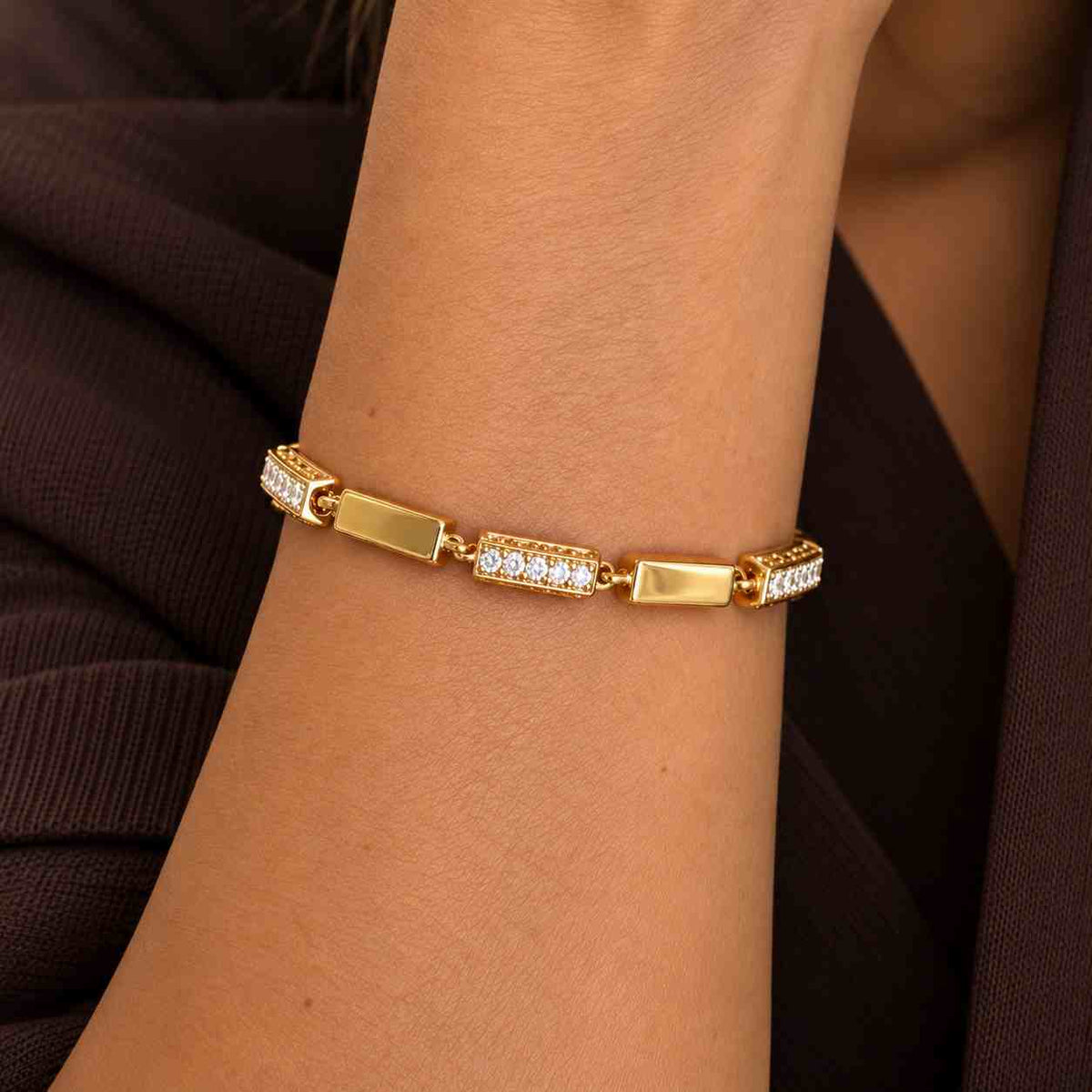 14k Gold Diamond Bracelet, Solid Gold Bracelet, Diamond Bar, Dainty Gold and Diamond Bracelet, Minimalist Bracelet, Wedding Gift, Priscilla

