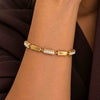 Diamond Bar Bracelet in 14k Gold, Pave Diamond Bracelet For Women