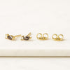 Marquise Cut Salt And Pepper Diamond Stud Earrings
