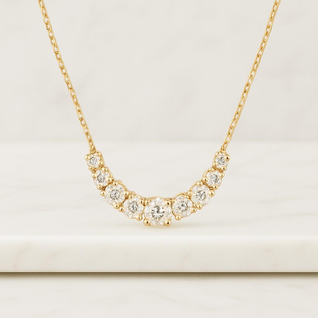 14k Gold Diamond Tennis Necklace Lab Grown Diamond Necklace