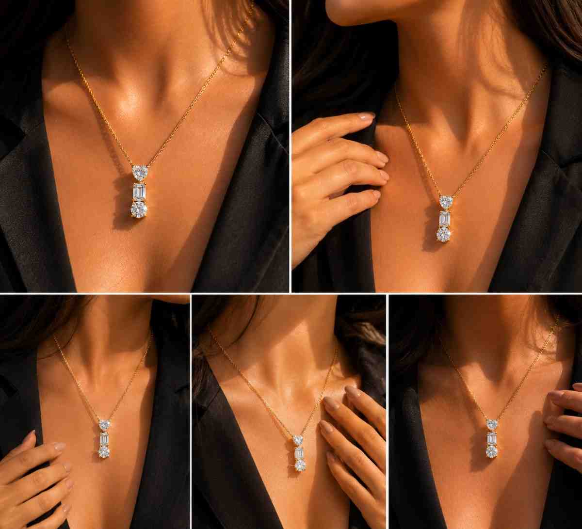 14k Gold Emerald Heart Necklace: May Birthstone Pendant Jewelry for Women, Her, Ladies

