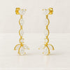 Marquise Cut Lab Grown Diamond Long Chain Drop Dangle Earrings