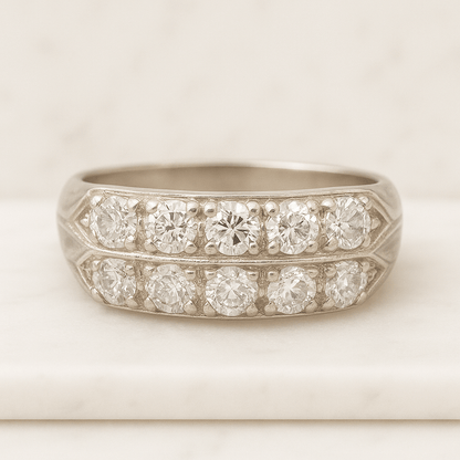 14k Gold Flush Set Diamond Ring