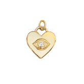14k Gold Heart Evil Eye Necklace