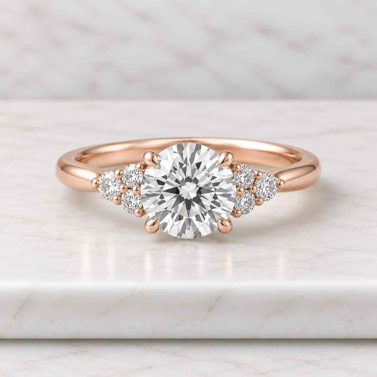 14k gold heart lab-grown diamond engagement ring, 