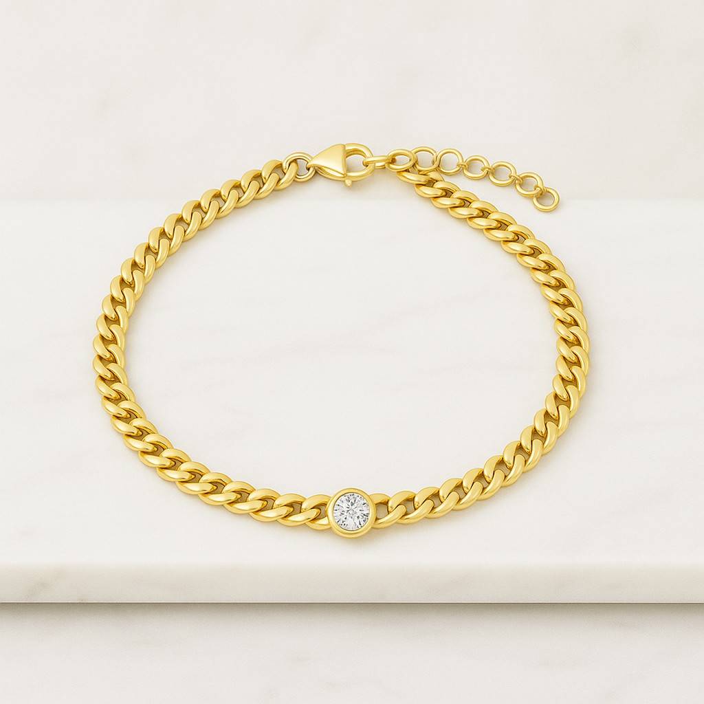 14k Gold Lab Diamond Baracelet For Wedding Gift