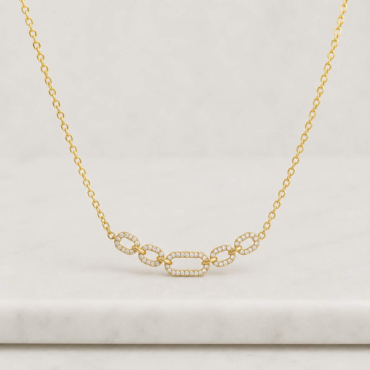 14k gold linked pendant necklace: interlocking infinity jewelry