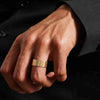 14K Yellow Gold Moissanite Diamond Wide Band