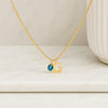 Personalized Round Birthstone Initial Necklace