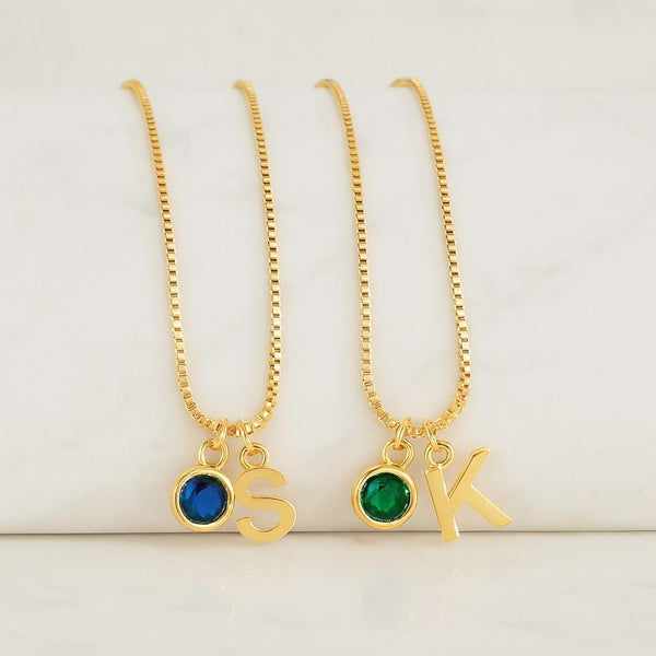 14k Gold Multicolor Gemstone Necklace Rainbow Drop Pendant Necklace Colorful Station Necklace