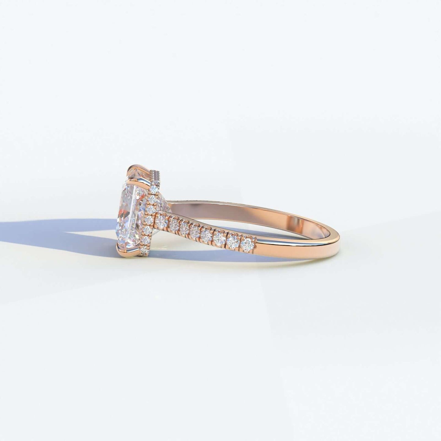 14k Gold Princess Cut Engagement Ring
