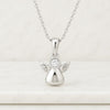 Kids Charm Pendant Necklace In White Gold