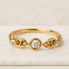 Round Cut Diamond Bezel Set Mariner Chain Ring