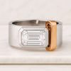 10k Gold Emerald Cut Bezel Set Band