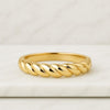 5 MM Gold Braided Twist Ring For Men And Women