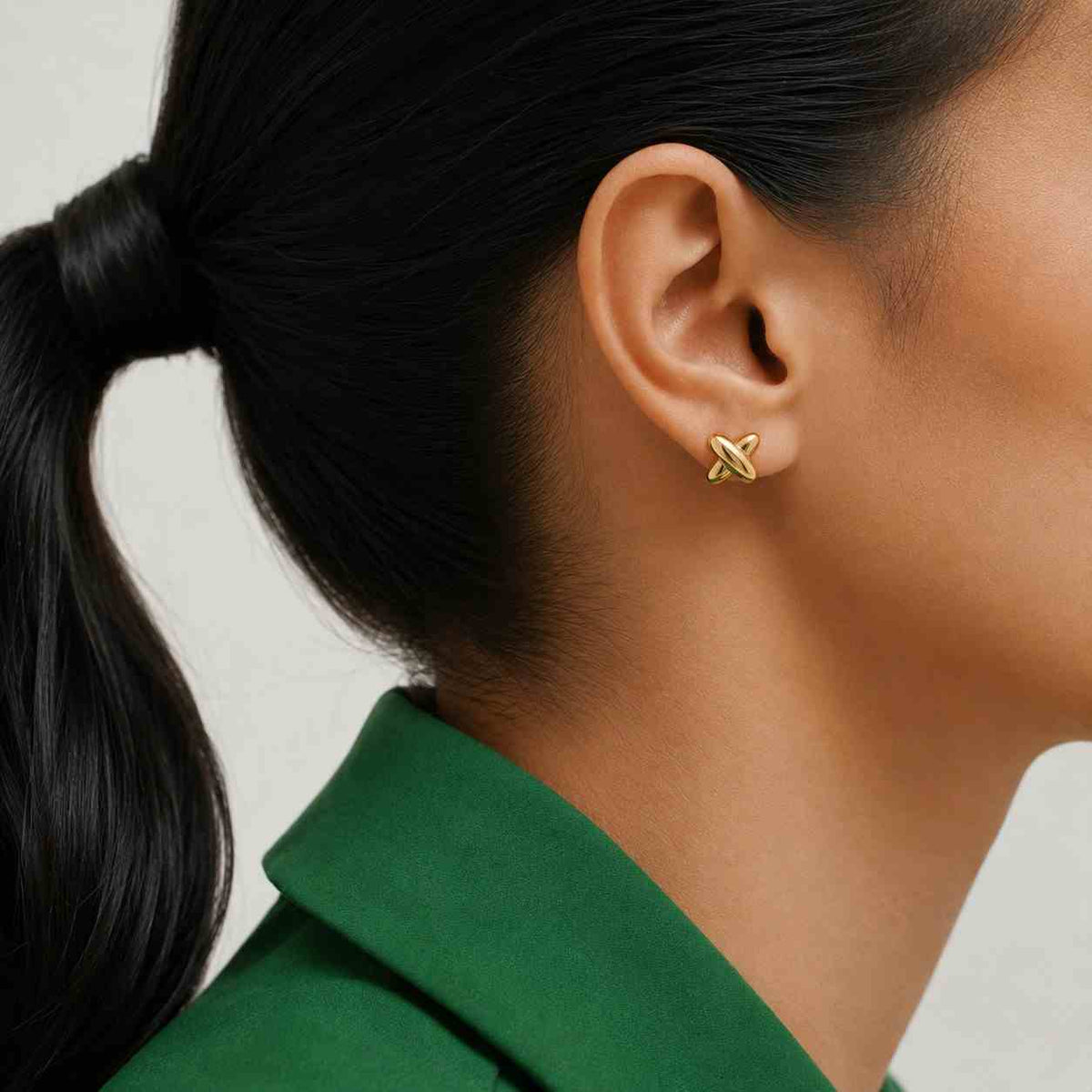 14k gold stud earrings, stud x earrings, tiny stud earrings, minimalist stud earrings