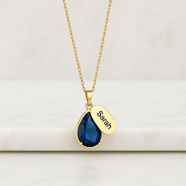 14k Gold Teardrop Garnet Pendant Necklace Dainty Pear Birthstone Necklace Anniversary Gift Valentines Day Gift Mothers Day Gift Women