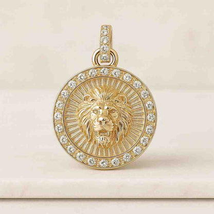 14k Gold Tiger Pendant Necklace Solid Gold Animal Charm Jewelry