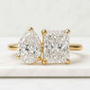 Pear And Radiant Cut Lab Diamond Toi Et Moi Ring