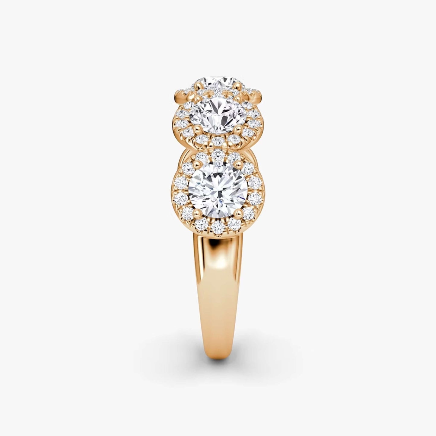  14k Gold Wedding Engagement Ring for Women, Half Eternity Simple Solitaire Ring
