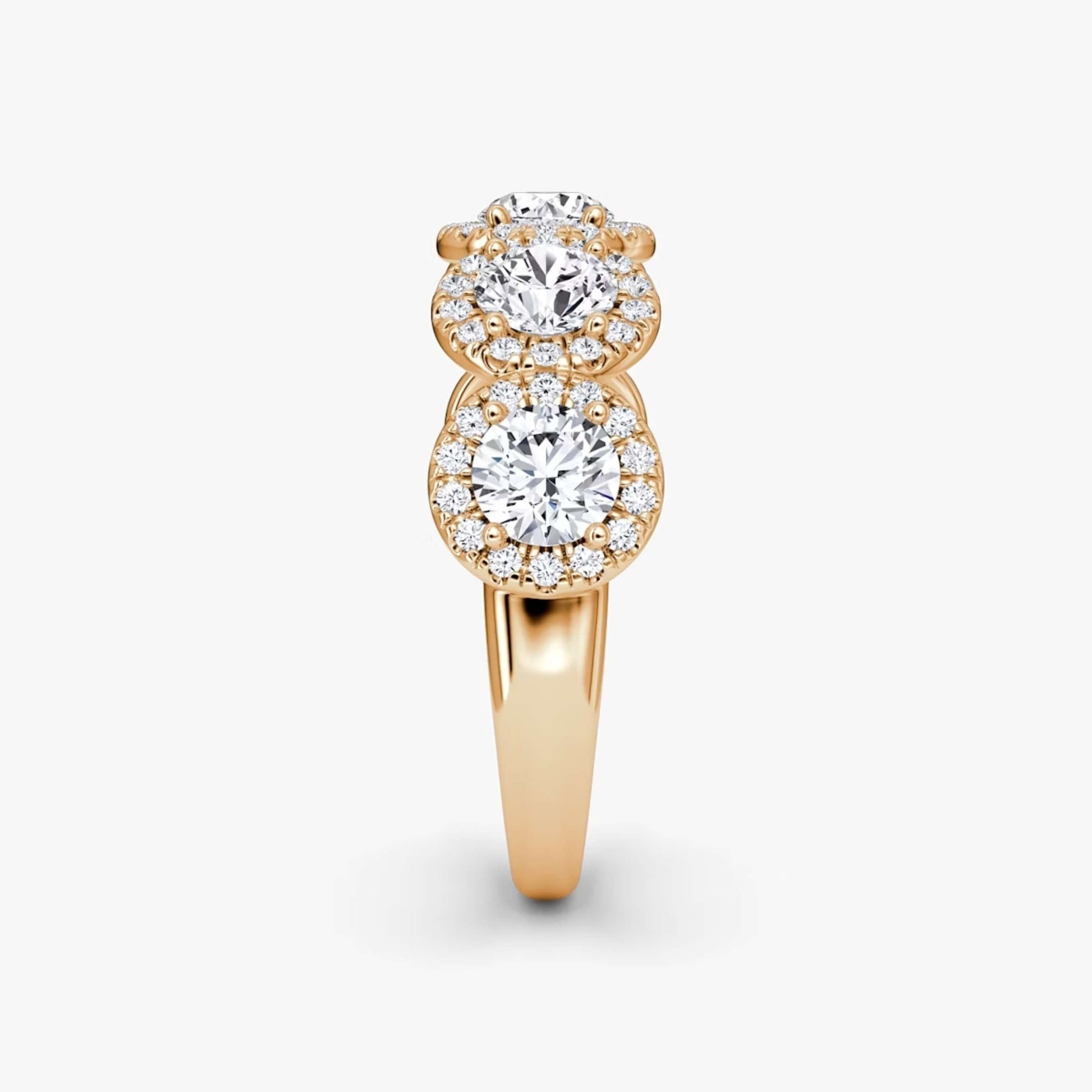  14k Gold Wedding Engagement Ring for Women, Half Eternity Simple Solitaire Ring