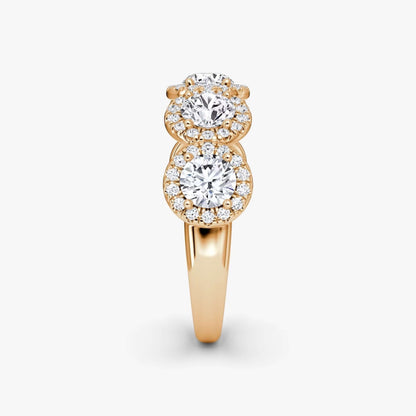  14k Gold Wedding Engagement Ring for Women, Half Eternity Simple Solitaire Ring