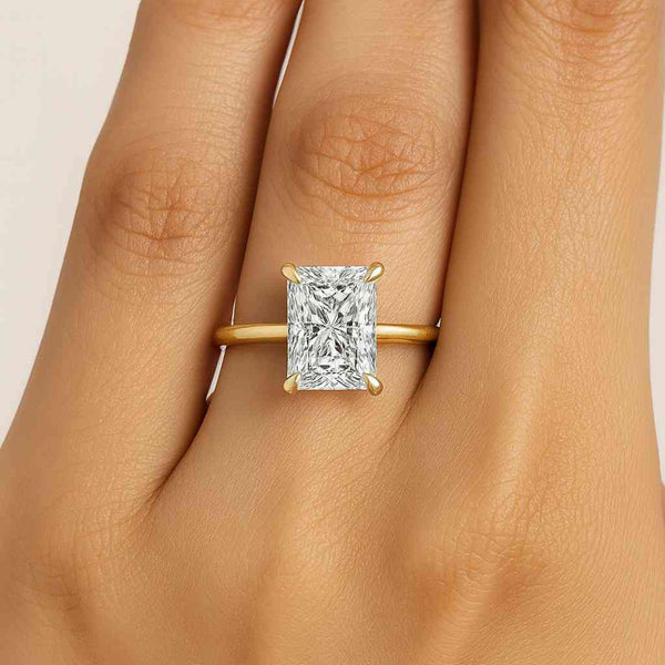 Radiant Diamond Engagement Ring Set 1 Carat IGI Certified Ring with Matching Band