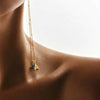 Trillion Cut Blue Topaz Initial Letter Pendant Necklace