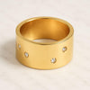 Flush Set Round Cut Moissanite Diamond Cigar Band