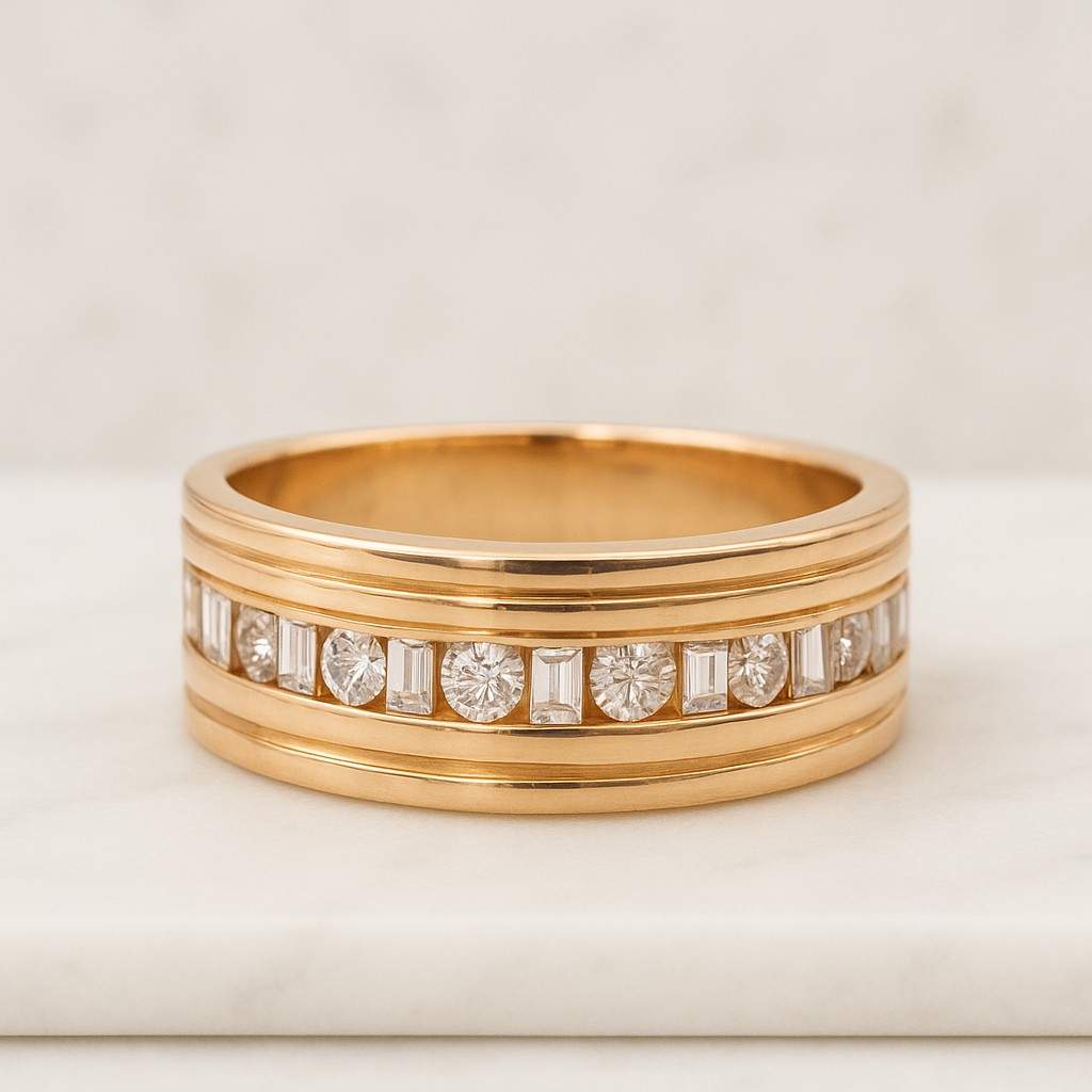 14k Round Cut Lab Diamond Engagement Ring Eternity Stackable Wedding Band