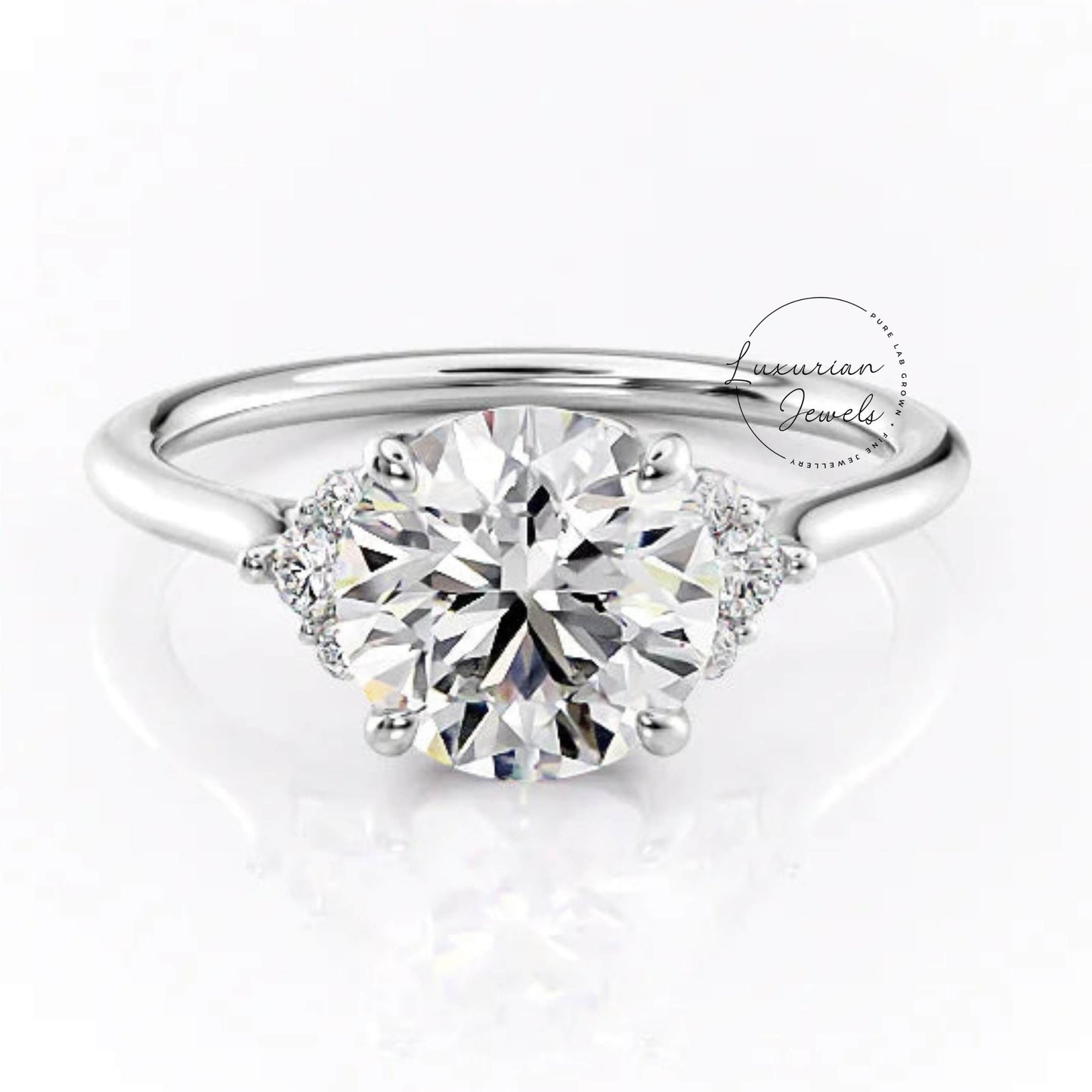 14k Round Cut Lab Grown Diamond Engagement Ring