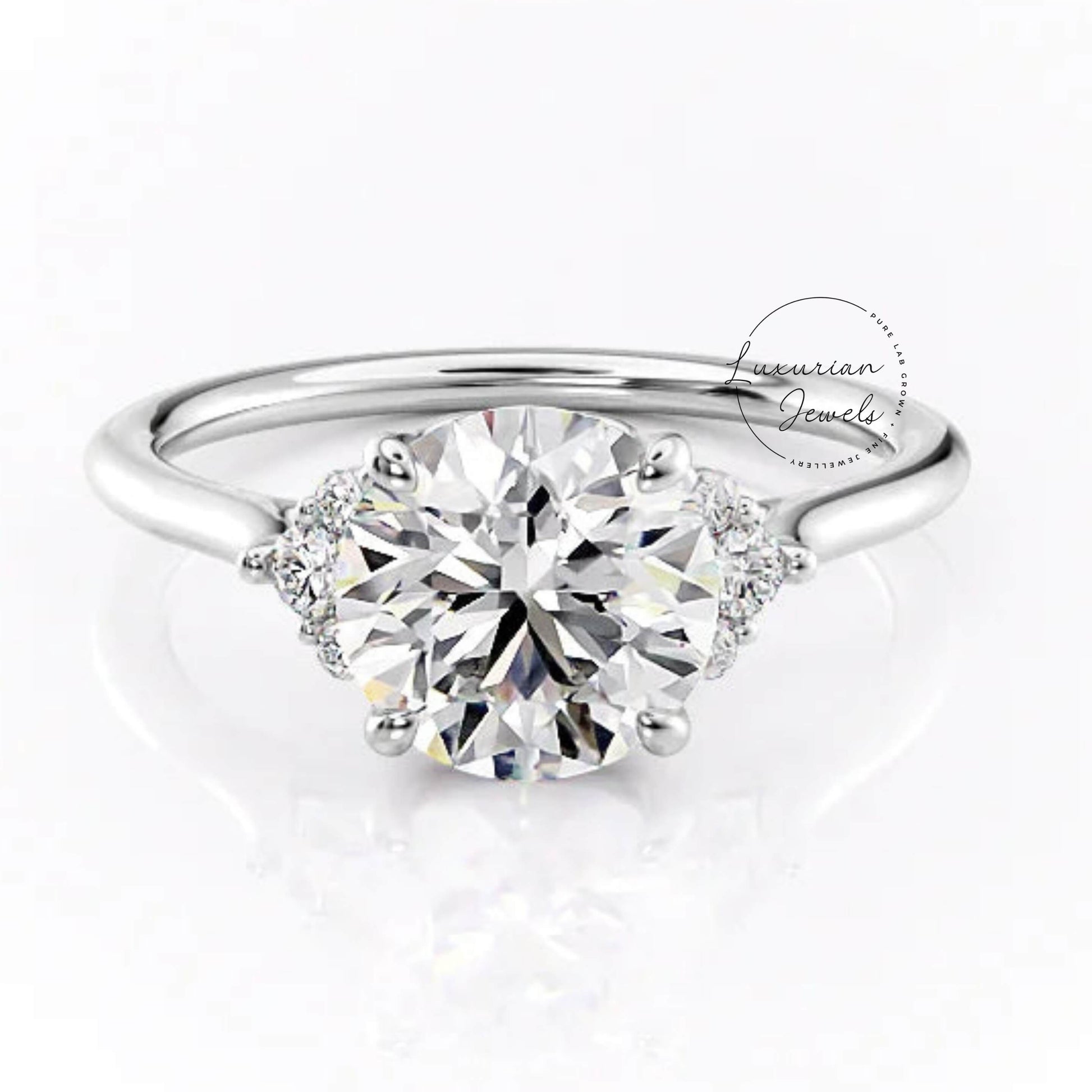 14k Round Cut Lab Grown Diamond Engagement Ring