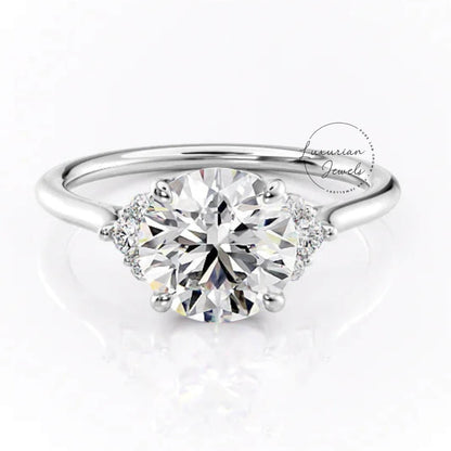 14k Round Cut Lab Grown Diamond Engagement Ring