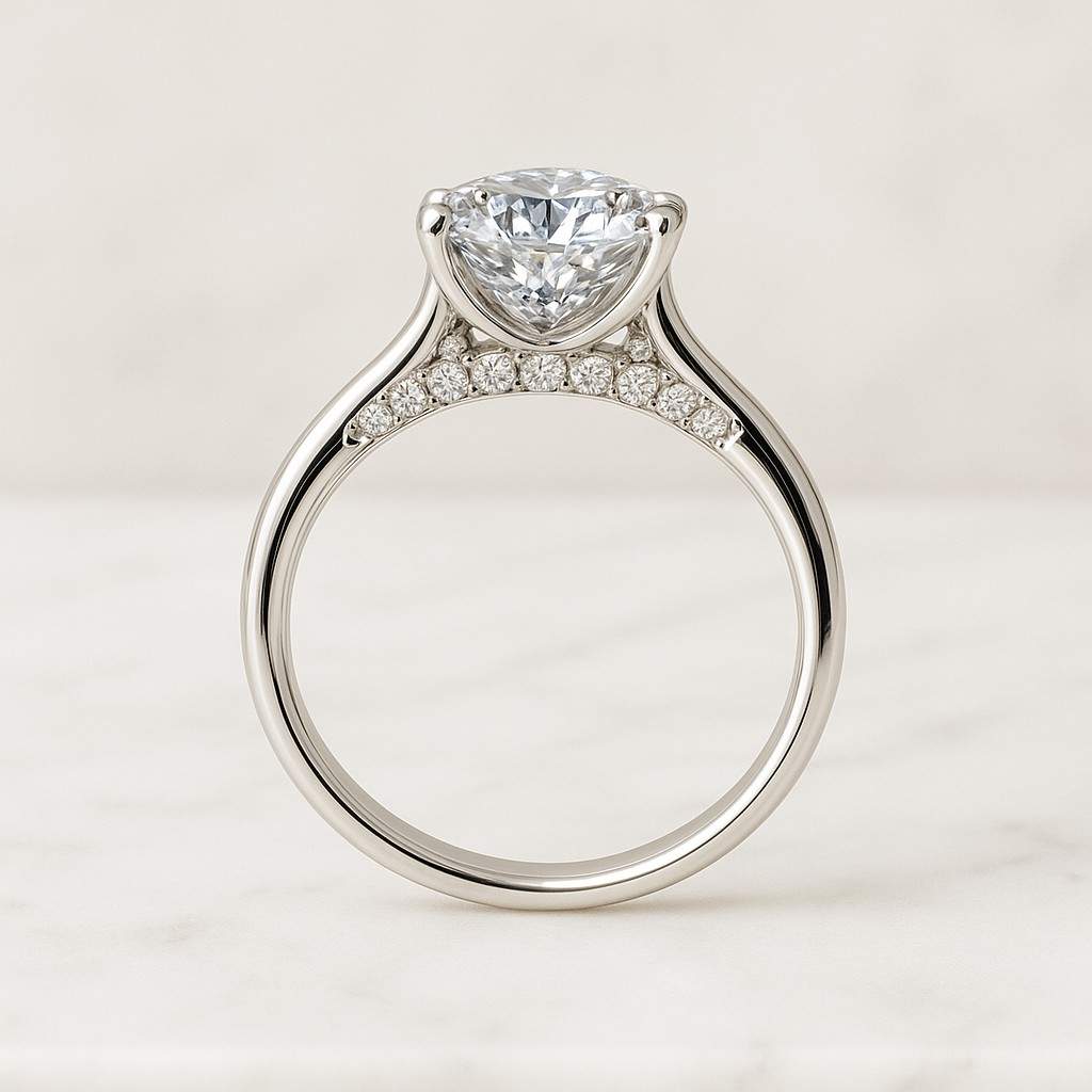 14k Solid Gold 6-Prong Moissanite Engagement Ring Solitaire Promise Ring