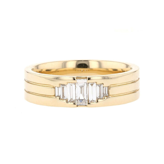 14k Solid Gold 7 Stone Diamond Anniversary Ring