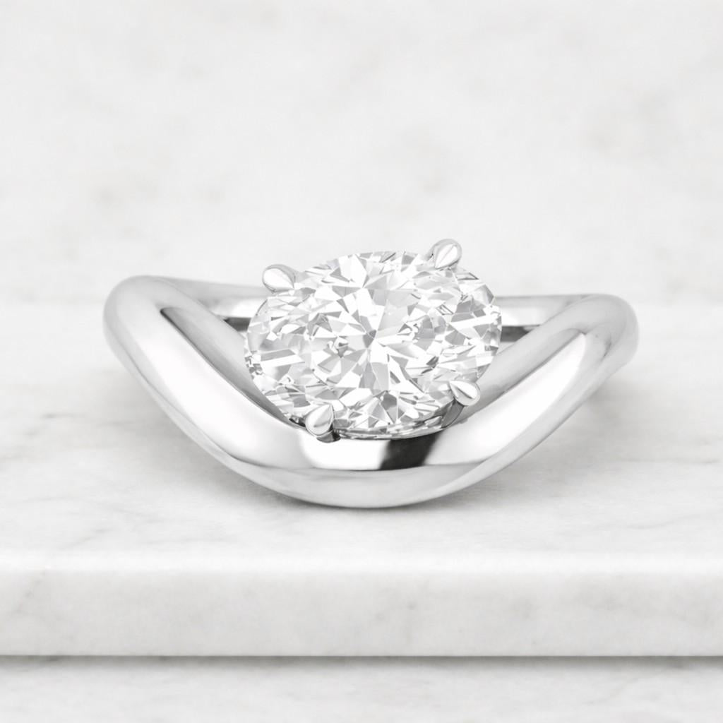 14k solid gold bezel diamond promise ring dainty round solitaire minimalist engagement ring
